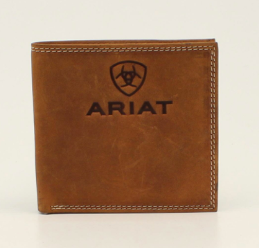 Ariat® Men's Bifold Wallet Embossed Logo - Medium Brown