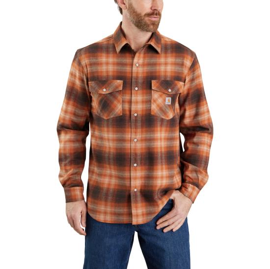 Carhartt Men's Rugged Flex Relaxed Fit Lightweight Snap Front Short Sleeve Plaid Shirt