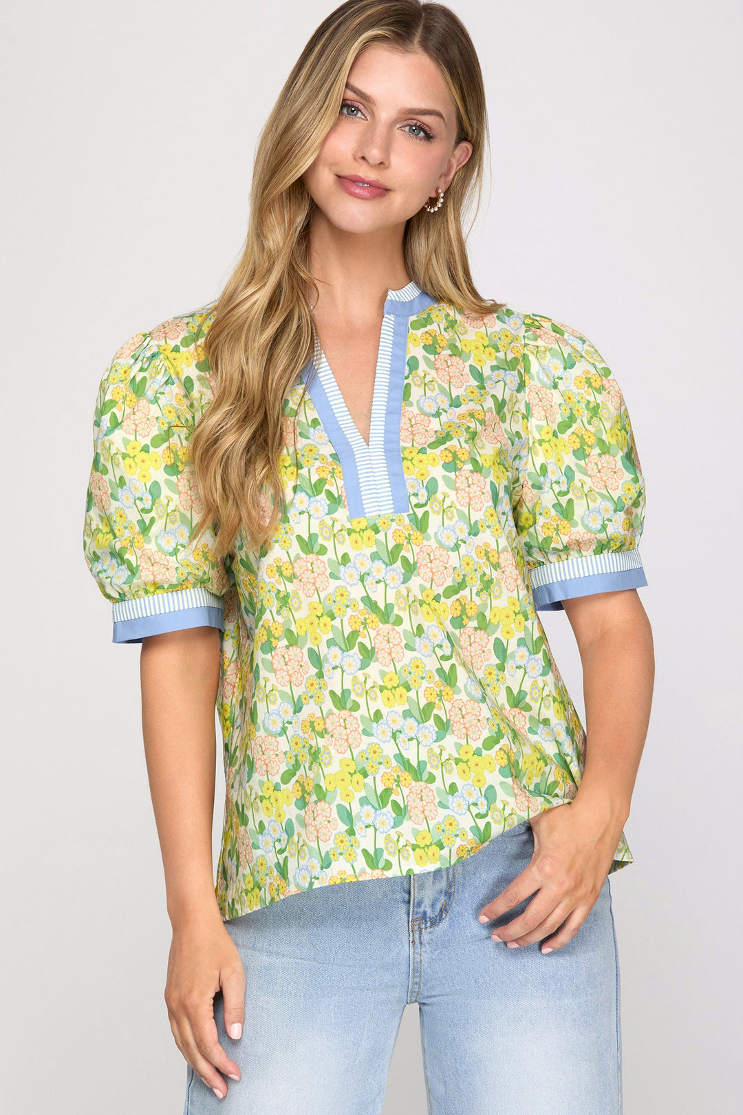 LILY FLORAL PRINT PUFF SLEEVE BLOUSE – Patton's