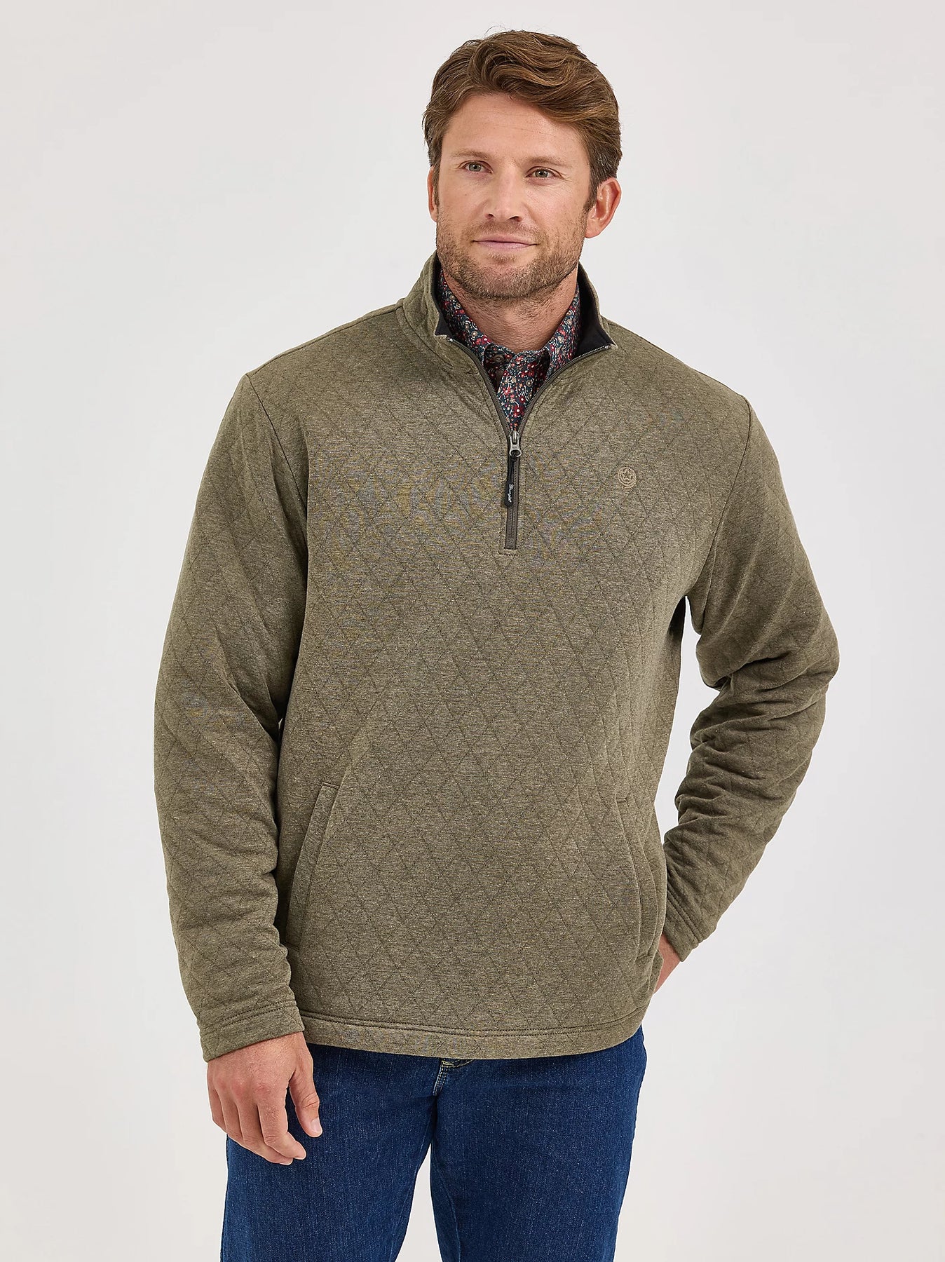 WRANGLER GEORGE STRAIT QUARTER-ZIP QUILTED PULLOVER – Patton's WRANGLER GEORGE STRAIT QUARTER-ZIP QUILTED PULLOVER – Patton's