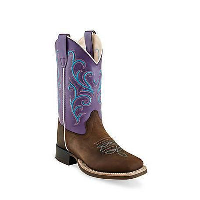 OLD WEST CHILDREN'S OILED BROWN & PURPLE BOOT - Patton's