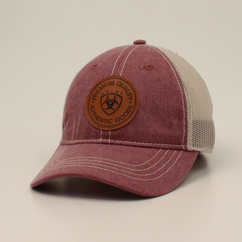 Ariat Women's Pink Round Logo Patch Snapback Cap
