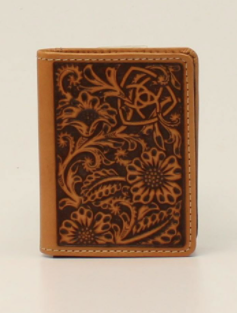 Ariat Men's Calf Hair Inlay Card Case Money Clip Wallet - Medium